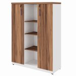 Armário Alto Credenza com Nicho – 1,61×1,20×0,45m – NOGAL SEVILHA/BRANCO- 34415 GSA MÓVEIS 10