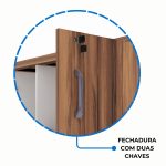 Armário Alto Credenza com Nicho – 1,61×1,20×0,45m – NOGAL SEVILHA/BRANCO- 34415 GSA MÓVEIS 13