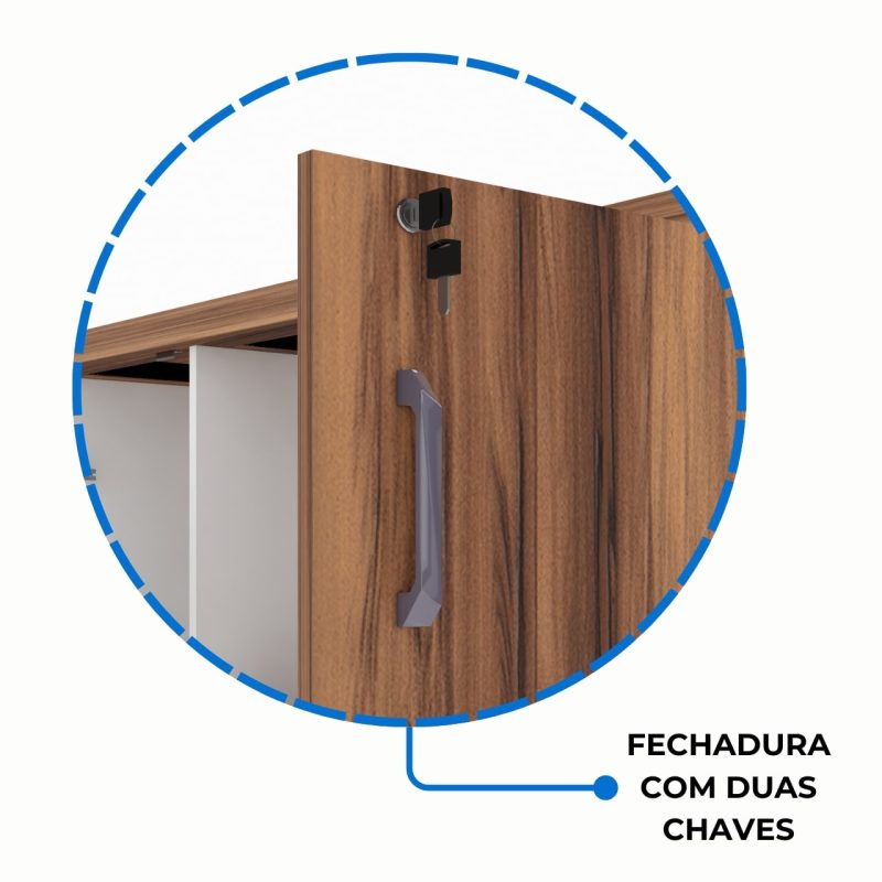 Armário Alto Credenza com Nicho – 1,61×1,20×0,45m – NOGAL SEVILHA/BRANCO- 34415 GSA MÓVEIS 5