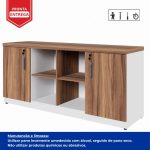 Armário Baixo GOLD Credenza ESPECIAL – 1,60×0,73×0,45m – NOGALSEVILHA / BRANCO – 34502 GSA MÓVEIS 9