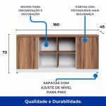 Armário Baixo GOLD Credenza ESPECIAL – 1,60×0,73×0,45m – NOGALSEVILHA / BRANCO – 34502 GSA MÓVEIS 11