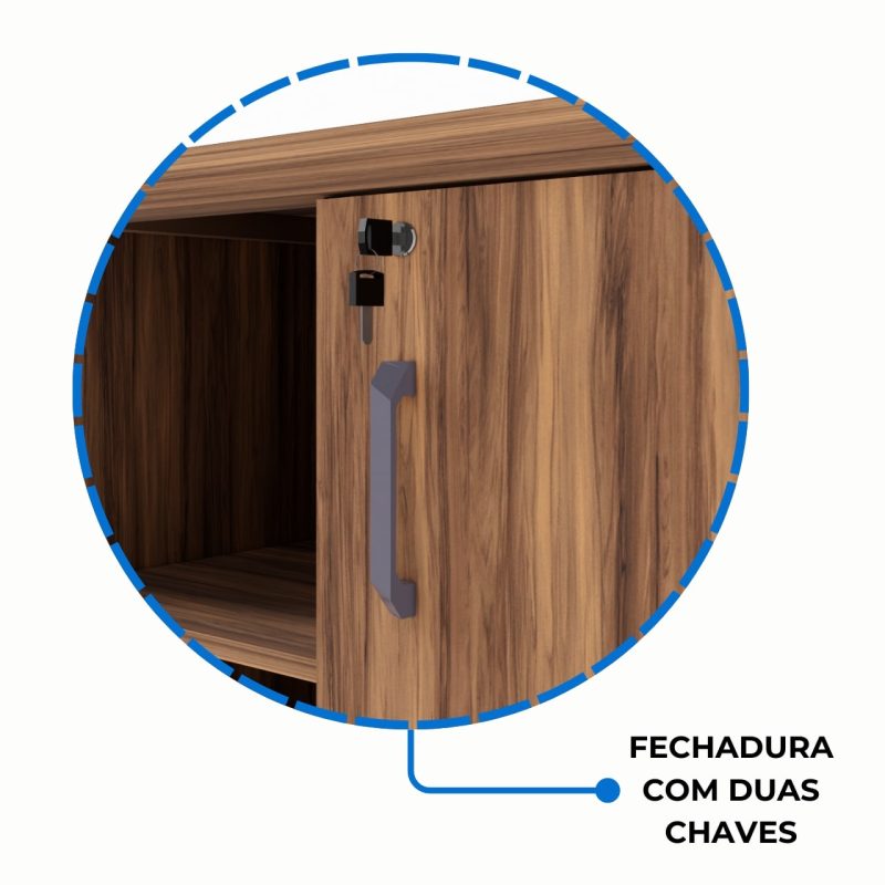 Armário Baixo GOLD Credenza ESPECIAL – 1,60×0,73×0,45m – NOGALSEVILHA / BRANCO – 34502 GSA MÓVEIS 7