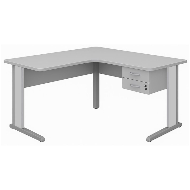 Estação de Trabalho 1,40×1,40m com 02 Gavetas – MAXXI – CINZA / CINZA – 43020 GSA MÓVEIS 2