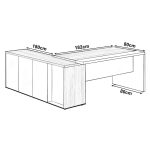 Mesa Escritório PRESIDENTE c/ Armário Pedestal – 1,82×1,80m – NOGAL SEVILHA/BRANCO – 34602 GSA MÓVEIS 18