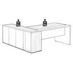 Mesa Escritório PRESIDENTE c/ Armário Pedestal – 1,82×1,80m – NOGAL SEVILHA/BRANCO – 34602 GSA MÓVEIS 20