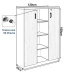 Armário Alto Credenza com Nicho – 1,61×1,20×0,45m – NOGAL SEVILHA/BRANCO- 34415 GSA MÓVEIS 14