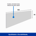 Estação de Trabalho Dupla 1,20×1,35m 02 Lugares sem Gavetas c/ ponto de tomada PÉ PAINEL – Nogal Sevilha/Branco – 34428 GSA MÓVEIS 20