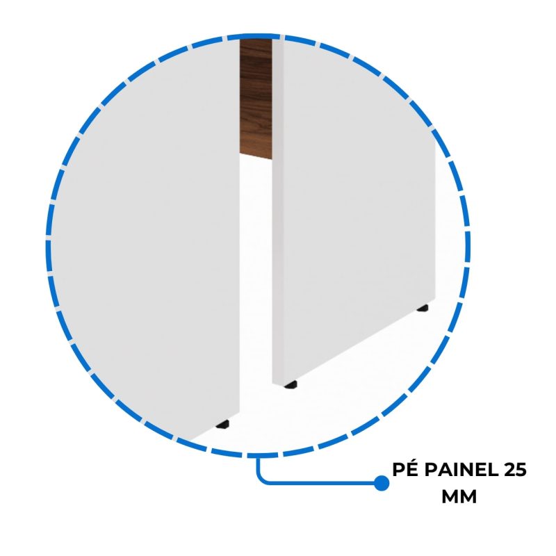 Estação de Trabalho Dupla 1,20×1,35m 02 Lugares c/ Gavetas c/ ponto de tomada PÉ PAINEL – Nogal Sevilha/Branco – 34427 GSA MÓVEIS 6