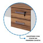 Estação de Trabalho Dupla 1,20×1,35m 02 Lugares c/ Gavetas c/ ponto de tomada PÉ PAINEL – Nogal Sevilha/Branco – 34427 GSA MÓVEIS 17