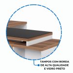 Mesa para Escritório em “L” com VIDRO FUMÊ – 1,92X1,60M NOGAL SEVILHA/BRANCO – 34432 GSA MÓVEIS 15