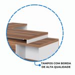 Mesa para Escritório em “L” com Gavetão – 1,92X1,60m -NOGAL SEVILHA/BRANCO – 34431 GSA MÓVEIS 17