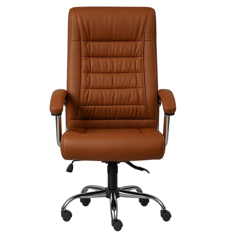 Poltrona Presidente LUXO c/ mola Ensacada – COR CARAMELO – 30059 GSA MÓVEIS 4
