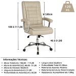 Poltrona Presidente LUXO c/ mola Ensacada – COR FENDI – 30061 GSA MÓVEIS 14