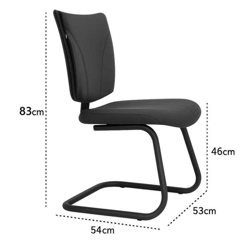 Cadeira de Escritório B-ONE Base em “S” Preta – Corino Preto – 31032 GSA MÓVEIS 7