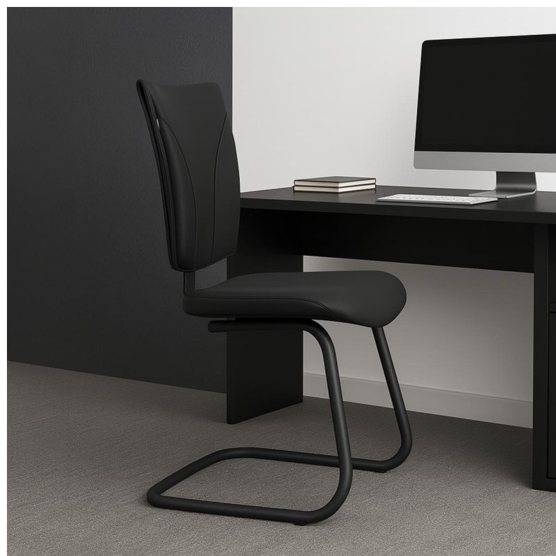 Cadeira de Escritório B-ONE Base em “S” Preta – Corino Preto – 31032 GSA MÓVEIS 9