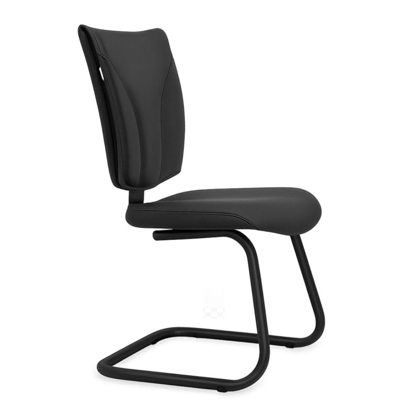 Cadeira de Escritório B-ONE Base em “S” Preta – Corino Preto – 31032 GSA MÓVEIS 2