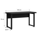 Mesa Escritório PÉ QUADRO – 1,20×0,60m – S/ Gavetas – PRETO / PRETO – 26001 GSA MÓVEIS 13