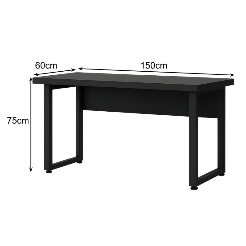 Mesa Escritório PÉ QUADRO – 1,50×0,60m – S/ Gavetas – PRETO / PRETO – 26002 GSA MÓVEIS 5