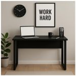 Mesa Escritório PÉ QUADRO – 1,50×0,60m – S/ Gavetas – PRETO / PRETO – 26002 GSA MÓVEIS 16