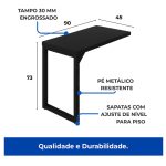 Mesa AUX PÉ QUADRO – 0,90×0,45m – PRETO/PRETO – 26004 GSA MÓVEIS 8
