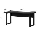 Mesa em L PÉ QUADRO (1,70×0,70m + Mesa Auxiliar) – S/ Gavetas – PRETO / PRETO – 26011 GSA MÓVEIS 15