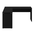 Mesa em L PÉ PAINEL (1,50×0,60m + Mesa Auxiliar) – S/ Gavetas – PRETO / PRETO – 26012 GSA MÓVEIS 11