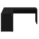 Mesa em L PÉ PAINEL (1,70×0,70m + Mesa Auxiliar) – S/ Gavetas – PRETO / PRETO – 26013 GSA MÓVEIS 11