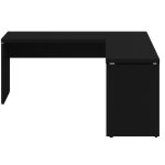 Mesa em L PÉ PAINEL (1,70×0,70m + Mesa Auxiliar) – S/ Gavetas – PRETO / PRETO – 26013 GSA MÓVEIS 12