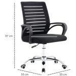 Cadeira para Escritório Tela OZY com Braço – Cor Preta – 30055 GSA MÓVEIS 13