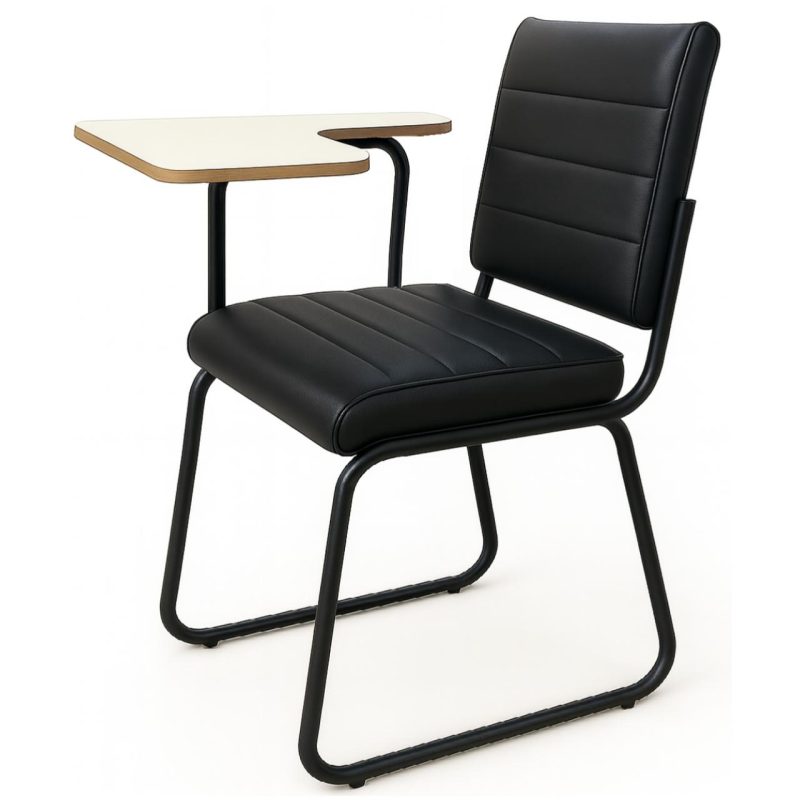 Poltrona Universitária TRIX Estofada com Prancheta Fixa – Corino Preto – 35121 GSA MÓVEIS 3