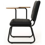 Poltrona Universitária TRIX Estofada com Prancheta Fixa – Corino Preto – 35121 GSA MÓVEIS 11