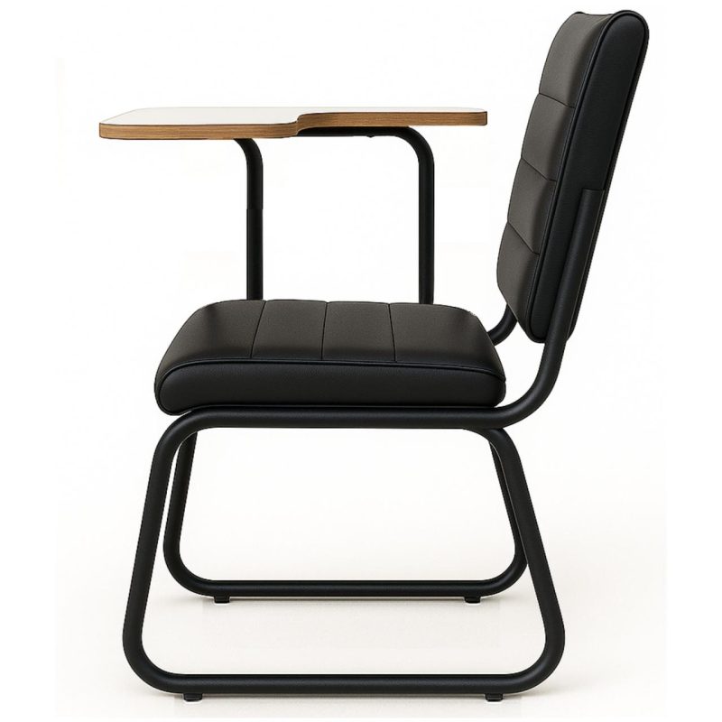 Poltrona Universitária TRIX Estofada com Prancheta Fixa – Corino Preto – 35121 GSA MÓVEIS 4