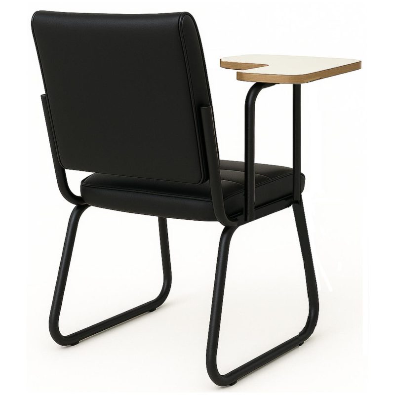 Poltrona Universitária TRIX Estofada com Prancheta Fixa – Corino Preto – 35121 GSA MÓVEIS 5