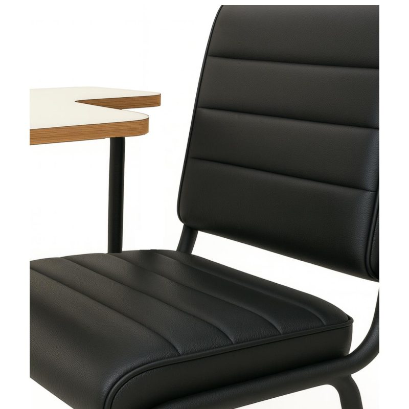 Poltrona Universitária TRIX Estofada com Prancheta Fixa – Corino Preto – 35121 GSA MÓVEIS 6